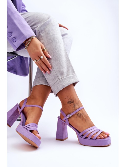 Moteriški zomšiniai platforminiai sandalai Violet Verda Moteriški zomšiniai platforminiai sandalai Violet Verda