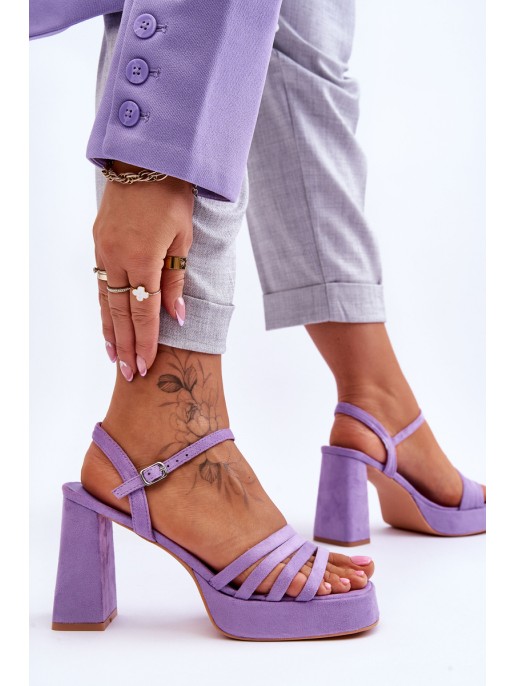 Moteriški zomšiniai platforminiai sandalai Violet Verda Moteriški zomšiniai platforminiai sandalai Violet Verda