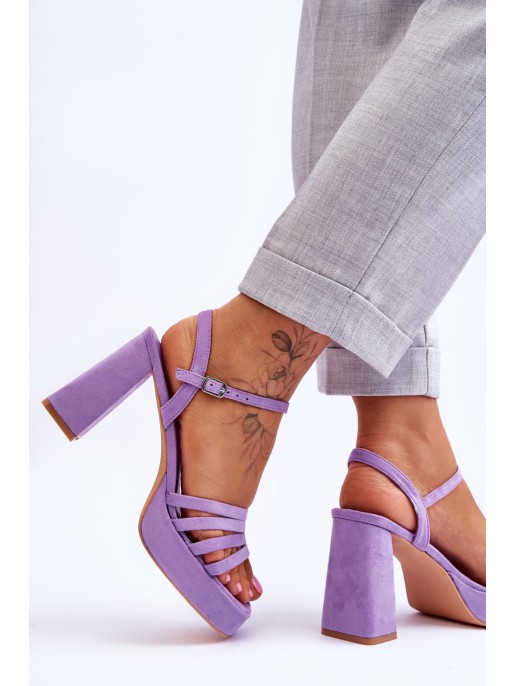 Moteriški zomšiniai platforminiai sandalai Violet Verda Moteriški zomšiniai platforminiai sandalai Violet Verda