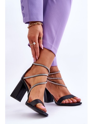 Madingi sandalai su cirkonio juoda karma 2