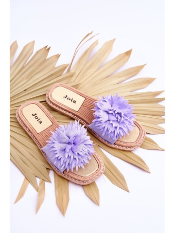 Moteriškos zomšinės šlepetės su Violet Giorgia dekoracija 2