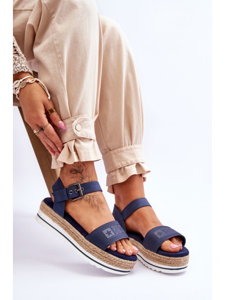 Patogūs moteriški sandalai su Big Star platforma LL274869 tamsiai mėlyni