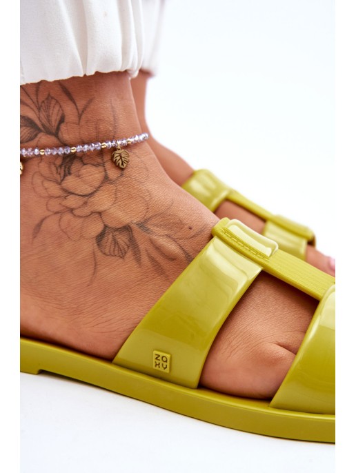 Fashionable Vegan Slippers ZAXY JJ285261 Green