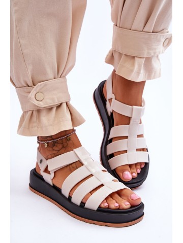 ZAXY moteriškos veganiškos Velcro sandalai JJ285015 Šviesiai smėlio spalvos 2