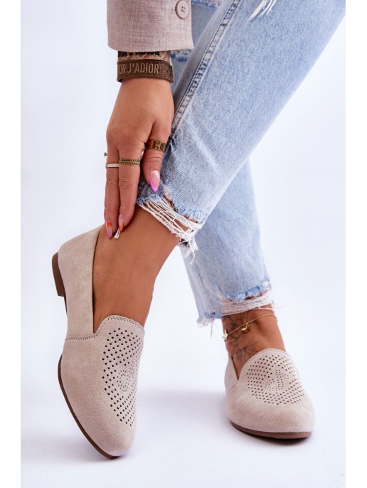 Suede Comfortable Loafers Beige Giovana Suede Comfortable Loafers Beige Giovana