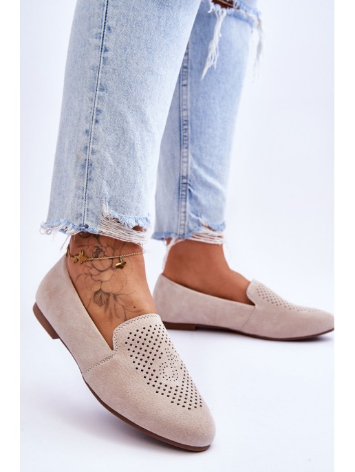Suede Comfortable Loafers Beige Giovana Suede Comfortable Loafers Beige Giovana