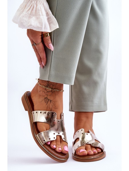 Women's Sandals With Decorative Cutouts gold Emily