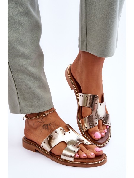 Women's Sandals With Decorative Cutouts gold Emily