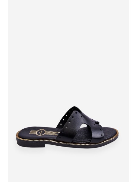 Women's Sandals With Decorative Cutouts Black Emily