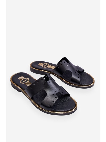 Women's Sandals With Decorative Cutouts Black Emily