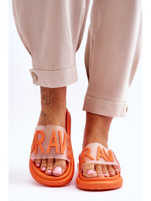 Women's Platform Slippers Orange Brave