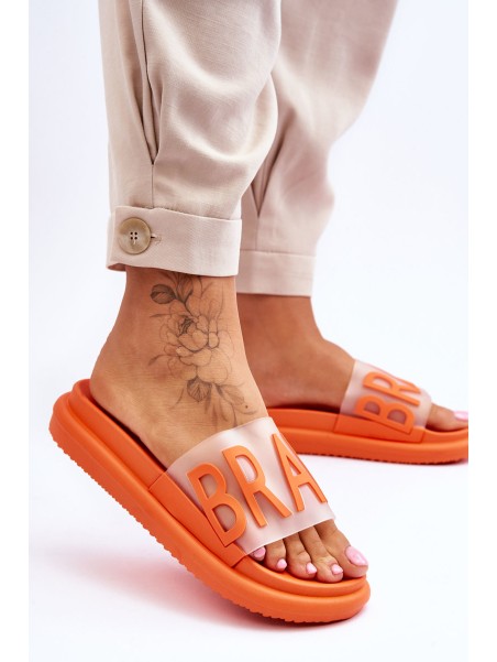 Women's Platform Slippers Orange Brave