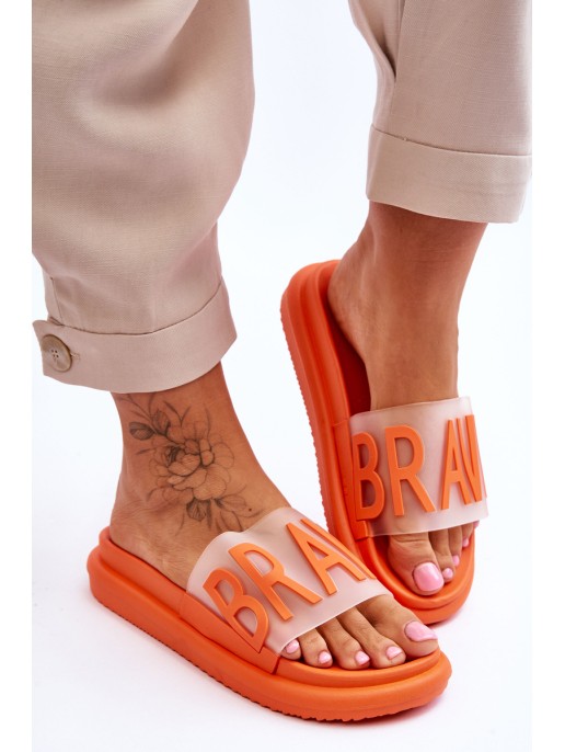 Women's Platform Slippers Orange Brave