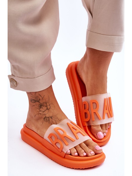 Women's Platform Slippers Orange Brave