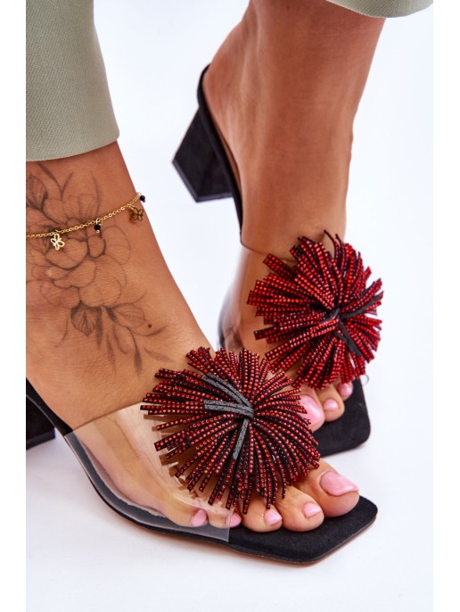 Fashionable Transparent High Heel Slippers S.Barski KV-AP658-1 Black Fashionable Transparent High Heel Slippers S.Barski KV-AP658-1 Black