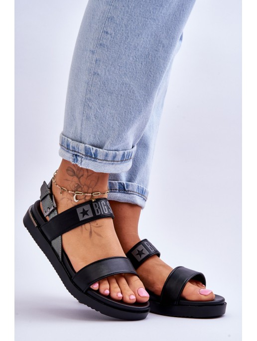 Women's Flat Sandals Big Star LL274938 Black Women's Flat Sandals Big Star LL274938 Black