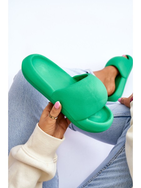 Women's Lightweight Foam Platform Slippers Green Milton