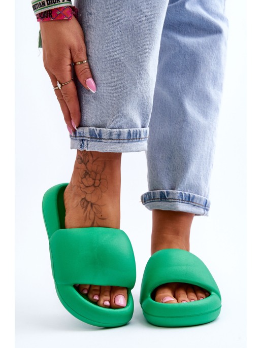 Women's Lightweight Foam Platform Slippers Green Milton