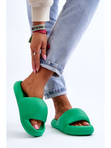 Women's Lightweight Foam Platform Slippers Green Milton