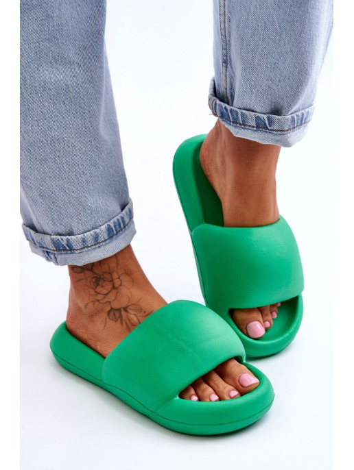 Women's Lightweight Foam Platform Slippers Green Milton