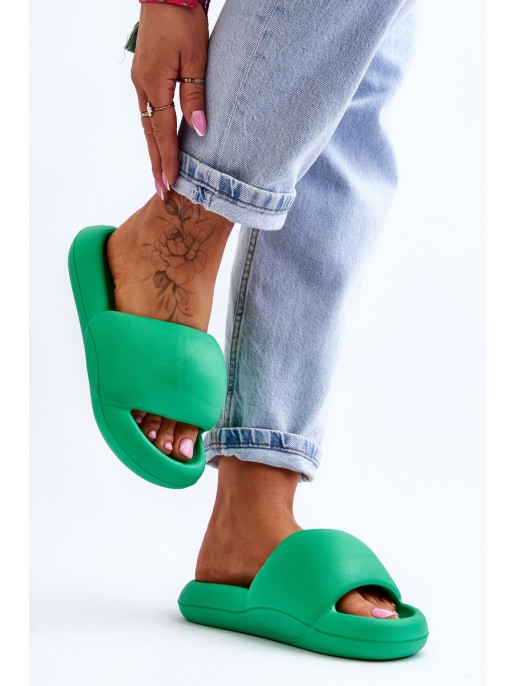 Women's Lightweight Foam Platform Slippers Green Milton
