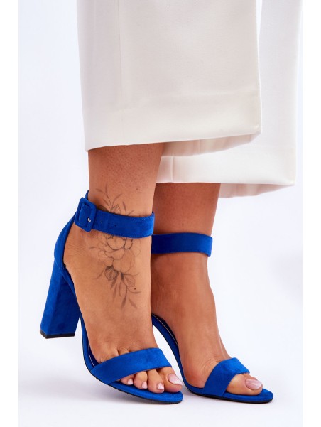 Suede High Heels Sandals Dark blue Jacqueline