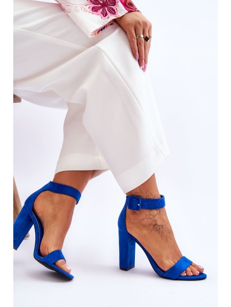Suede High Heels Sandals Dark blue Jacqueline