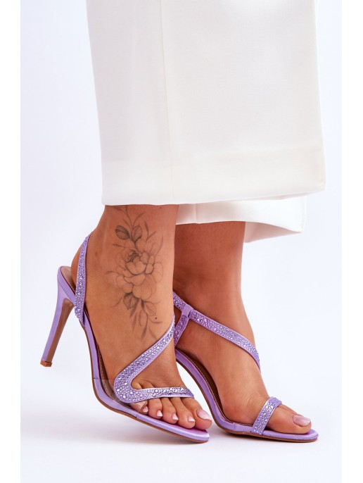 Elegant Slip-on High Heel Sandals Violet Colima