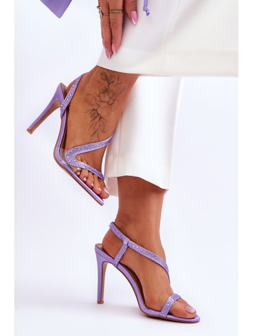Elegant Slip-on High Heel Sandals Violet Colima