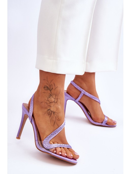 Elegant Slip-on High Heel Sandals Violet Colima