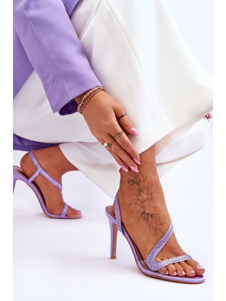 Elegant Slip-on High Heel Sandals Violet Colima