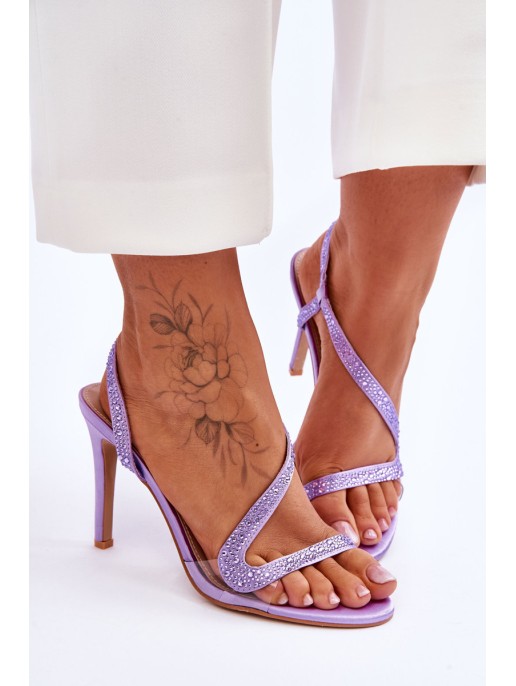 Elegant Slip-on High Heel Sandals Violet Colima