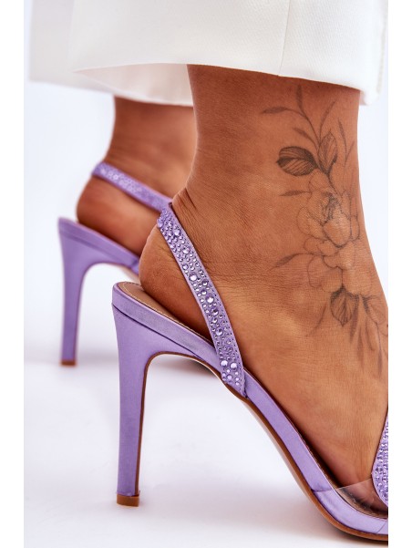 Elegant Slip-on High Heel Sandals Violet Colima