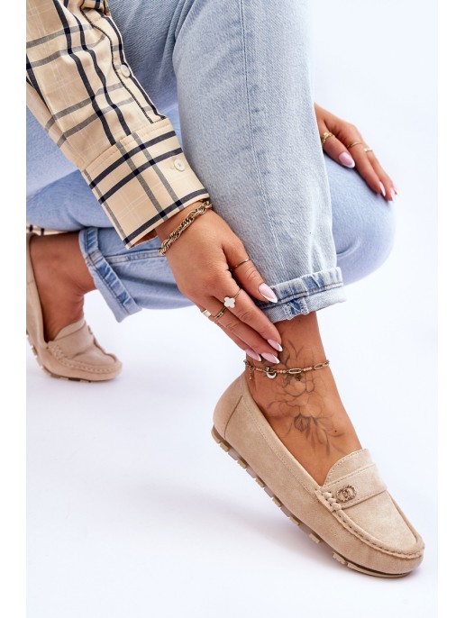Suede Slip-On Loafers Beige Castelo Suede Slip-On Loafers Beige Castelo