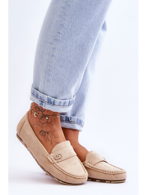 Suede Slip-On Loafers Beige Castelo Suede Slip-On Loafers Beige Castelo