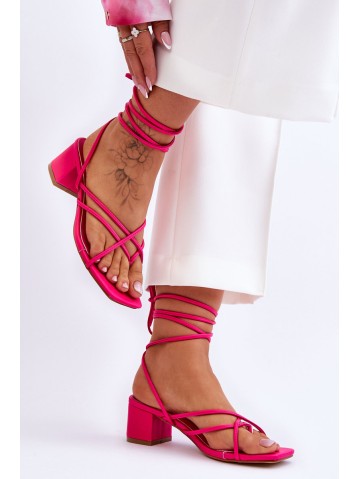 Tied Sandals With High Heels Pink Secret Love 2