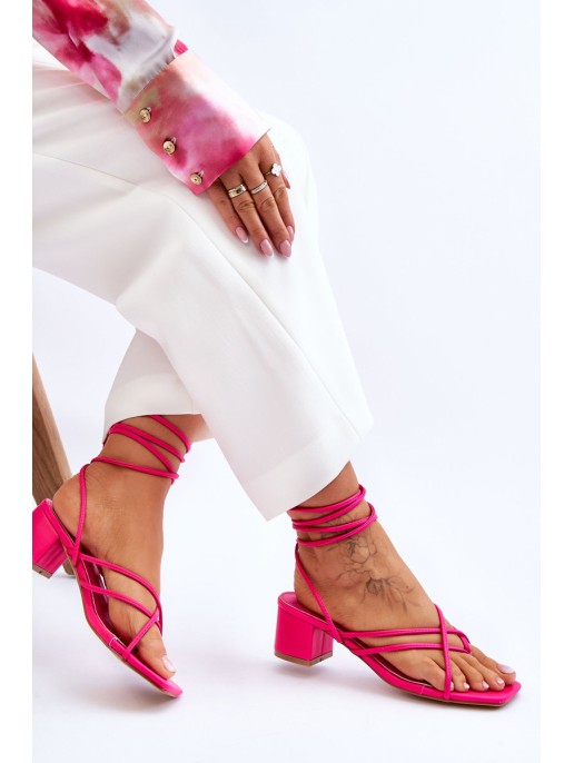 Tied Sandals With High Heels Pink Secret Love Tied Sandals With High Heels Pink Secret Love