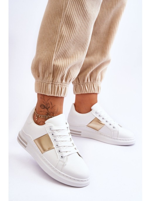 Classic Sports Shoes White and Gold Follow Me