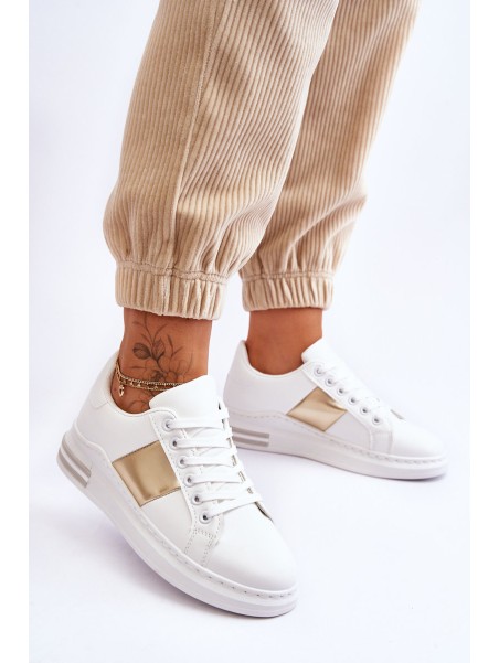 Classic Sports Shoes White and Gold Follow Me