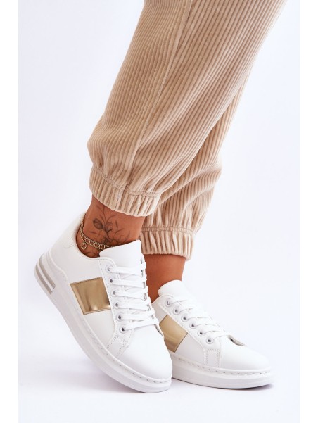 Classic Sports Shoes White and Gold Follow Me