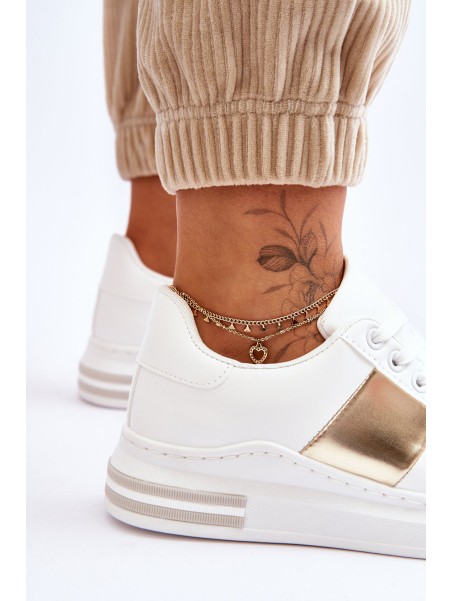 Classic Sports Shoes White and Gold Follow Me