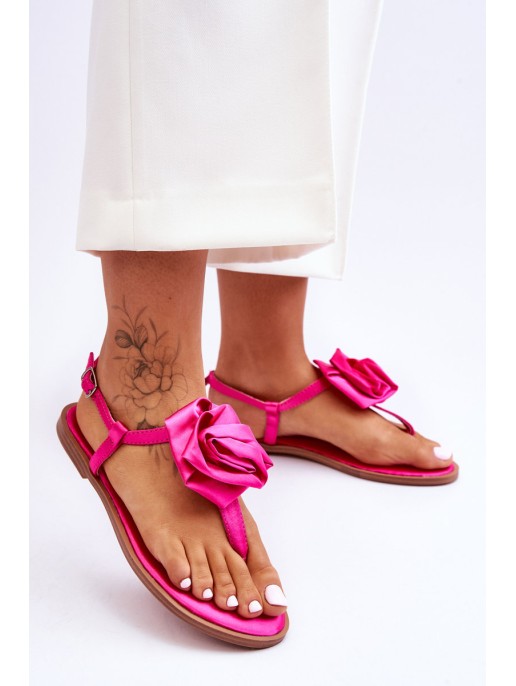 Women's Flip Flops With Fabric Rose Fuchsia Carisma