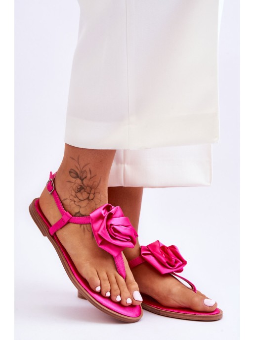 Women's Flip Flops With Fabric Rose Fuchsia Carisma