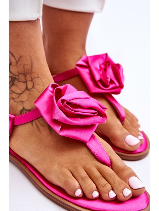Women's Flip Flops With Fabric Rose Fuchsia Carisma