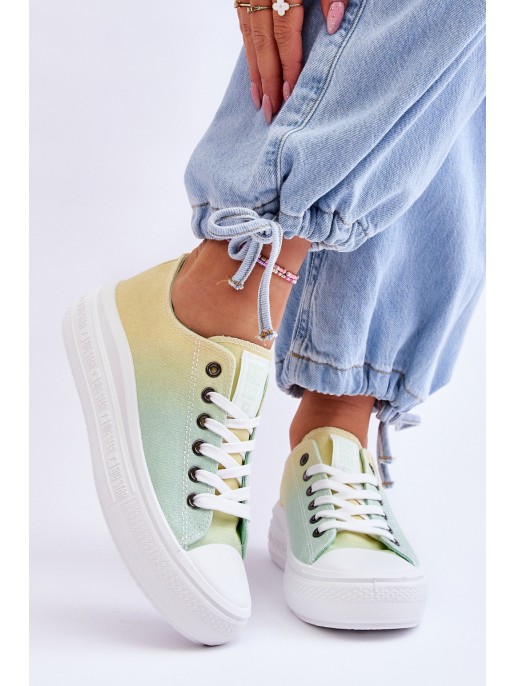 Low Platform Sneakers Big Star LL274A186 Yellow-Green