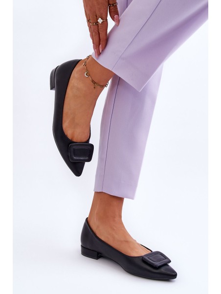 Classic Ballerinas With Decoration Black Rivea