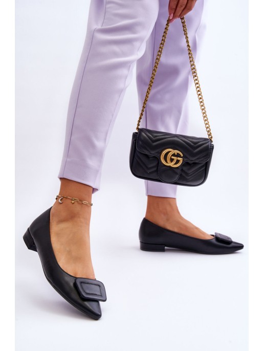 Classic Ballerinas With Decoration Black Rivea