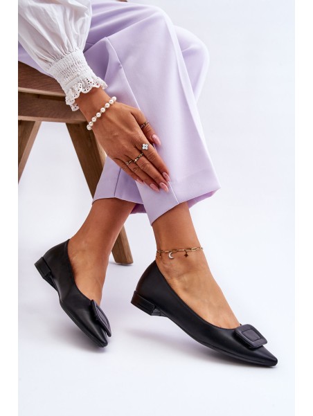 Classic Ballerinas With Decoration Black Rivea
