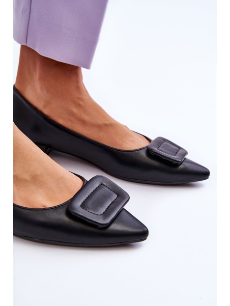 Classic Ballerinas With Decoration Black Rivea