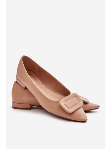 Classic Ballerinas With Decoration Beige Rivea 2